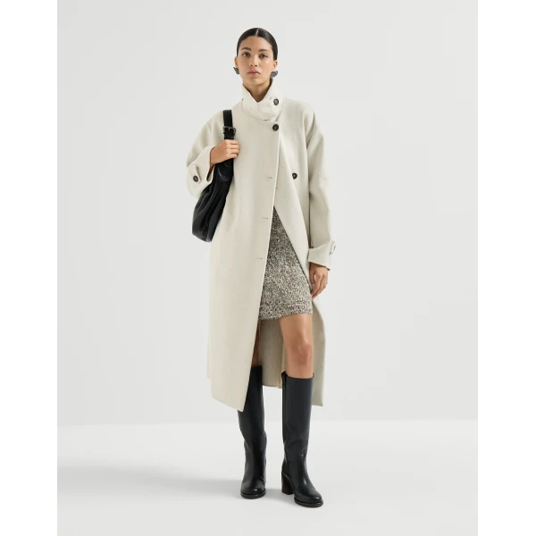 Brunello Cucinelli Handcrafted coat in Ivory