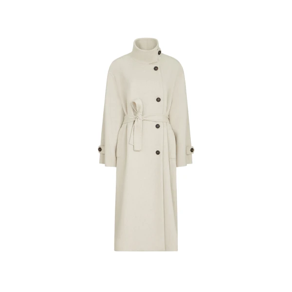 Brunello Cucinelli Handcrafted coat in Ivory
