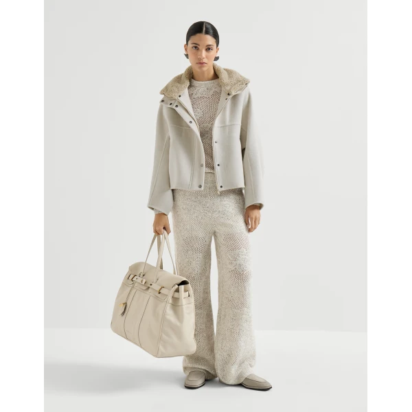 Brunello Cucinelli Handcrafted outerwear jacket in Ivory