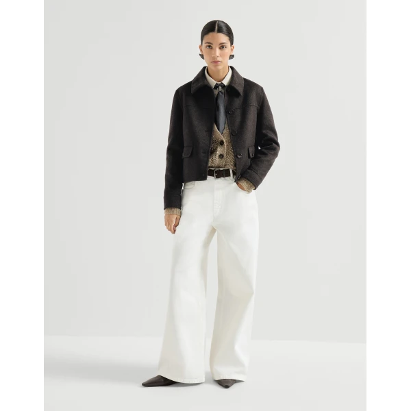 Brunello Cucinelli Handcrafted outerwear jacket in Pine Cone Brown