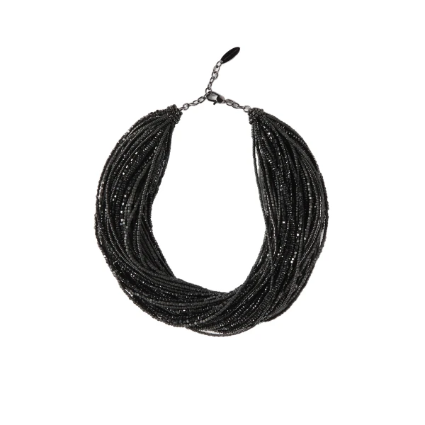 Hematite and Sterling Silver choker in Black