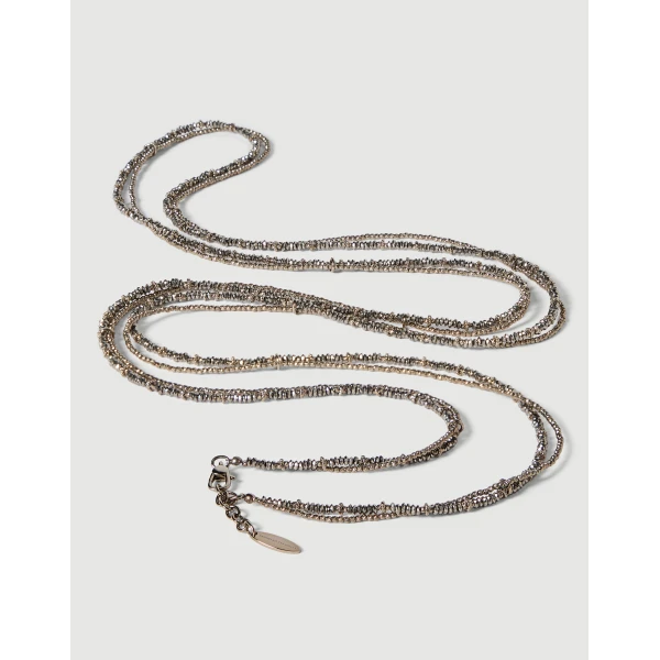 Brunello Cucinelli Hematite and Sterling Silver wrap bracelet in Silver, view 2 | Bracelets | Luxury Shoes 