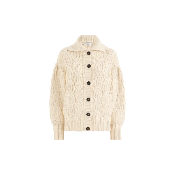 Heritage cable cardigan in Butter