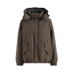 Brunello Cucinelli Hooded taffeta outerwear jacket in Brown