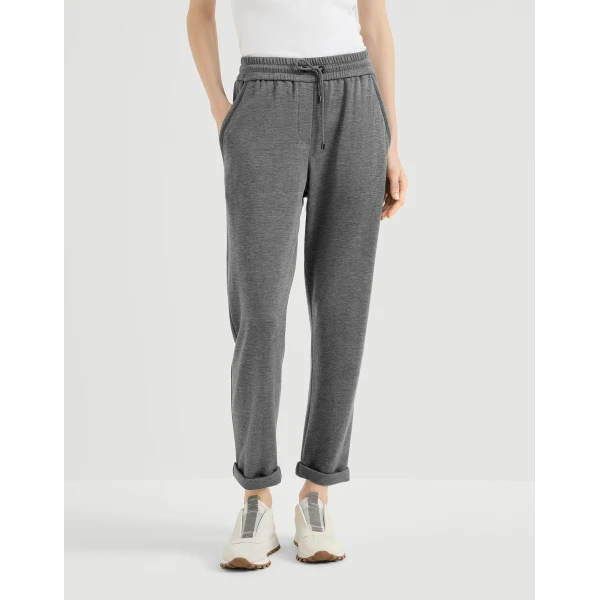 Brunello Cucinelli Interlock trousers with Shiny Pocket in Dark Grey