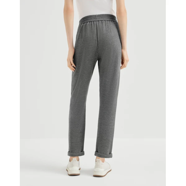 Brunello Cucinelli Interlock trousers with Shiny Pocket in Dark Grey