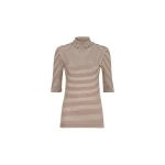 Brunello Cucinelli Jersey T-shirt with sparkling stripes in Brown | Shirts | Luxury Shoes 