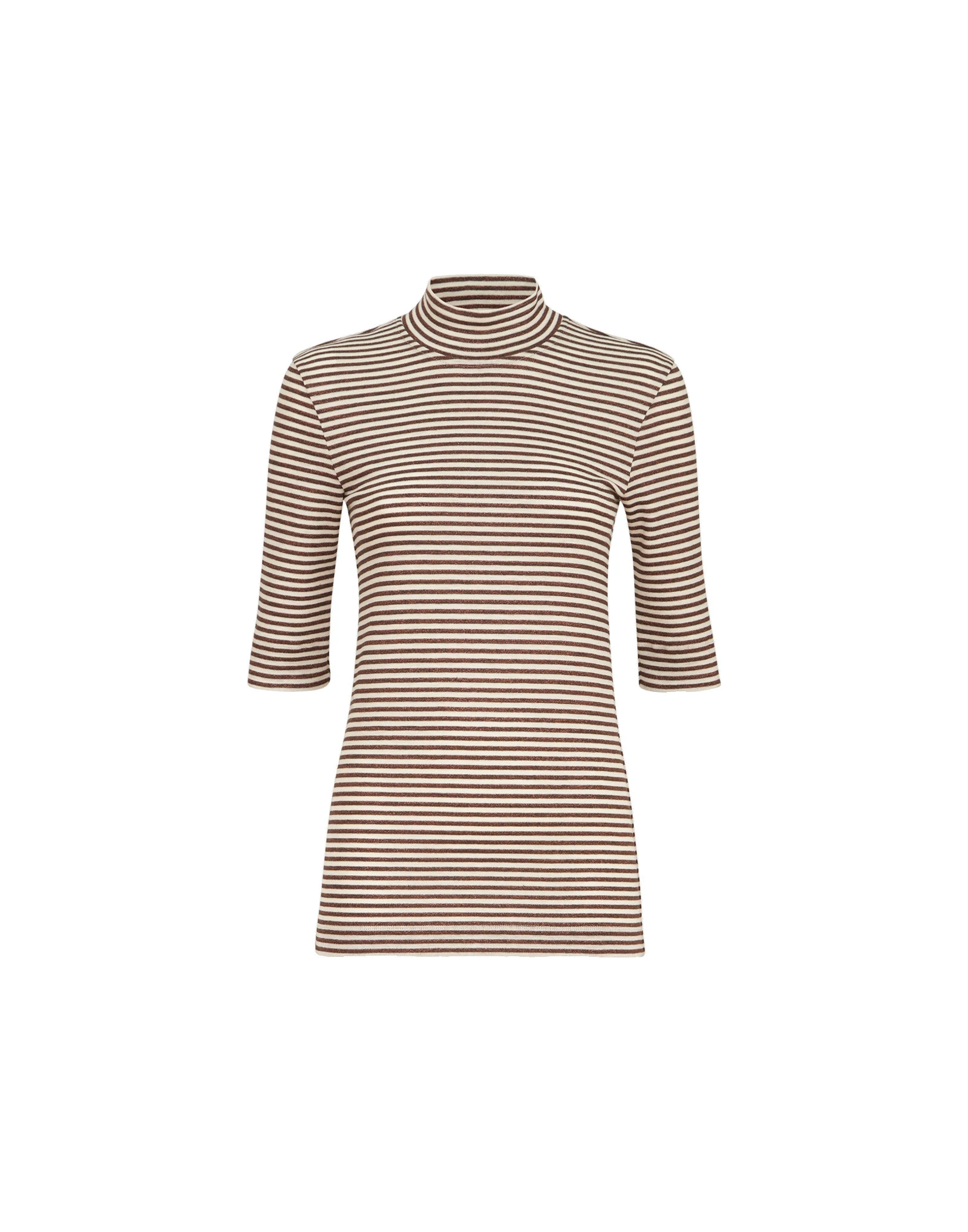 Brunello Cucinelli Jersey T-shirt with sparkling stripes in Brown Brunello Cucinelli Jersey T-shirt with sparkling stripes in Brown | Shirts | Luxury Shoes