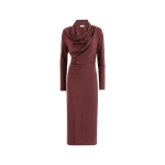Brunello Cucinelli Jersey dress with monili in Red