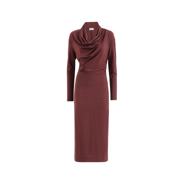 Brunello Cucinelli Jersey dress with monili in Red