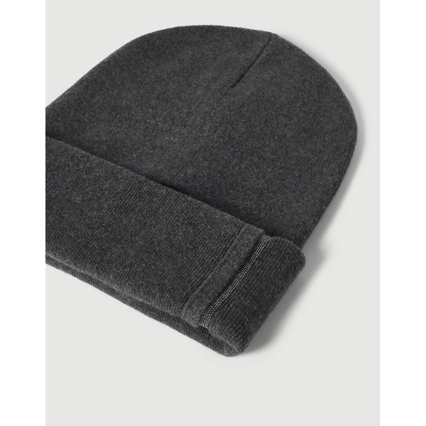 Brunello Cucinelli Knit beanie in Lignite Grey, view 2 | Hats | Luxury Shoes 