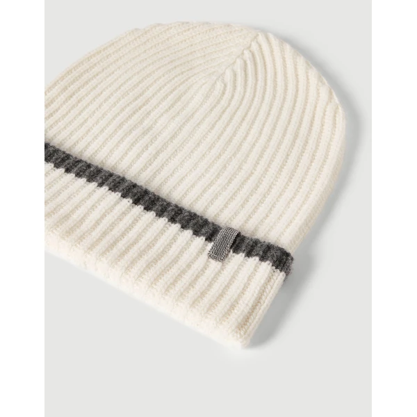 Brunello Cucinelli Knit beanie in Panama, view 2 | Hats | Luxury Shoes 