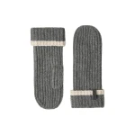 Brunello Cucinelli Knit mittens with monili in Lead | Gloves | Luxury Shoes 