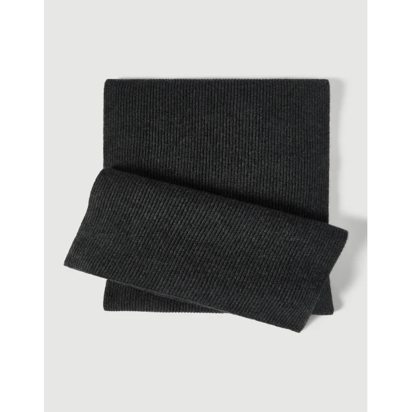 Brunello Cucinelli Knit scarf in Lignite Grey, view 2 | Scarves | Luxury Shoes 