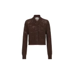 Brunello Cucinelli Lace flowers cardigan in Brown