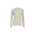 Brunello Cucinelli Lace flowers sweater in Ivory