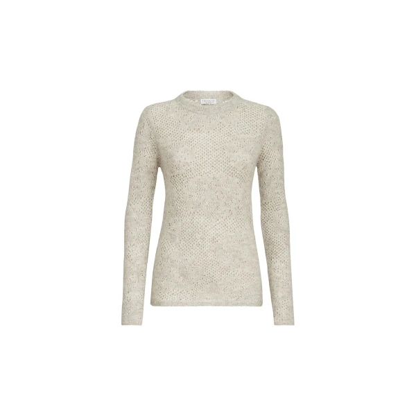 Lace flowers sweater in Ivory