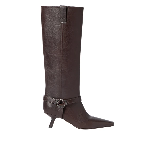 Brunello Cucinelli Leather Boot City in Rust Brown