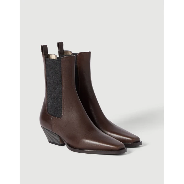Leather Chelsea boots in Cocoa - Image 2