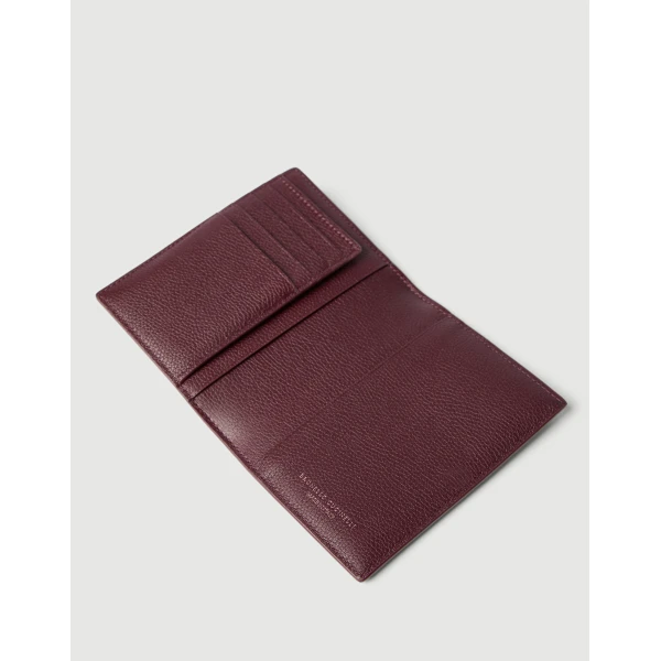 Brunello Cucinelli Leather passport holder in Amaranth, view 3 | Wallets & Purses | Luxury Shoes 