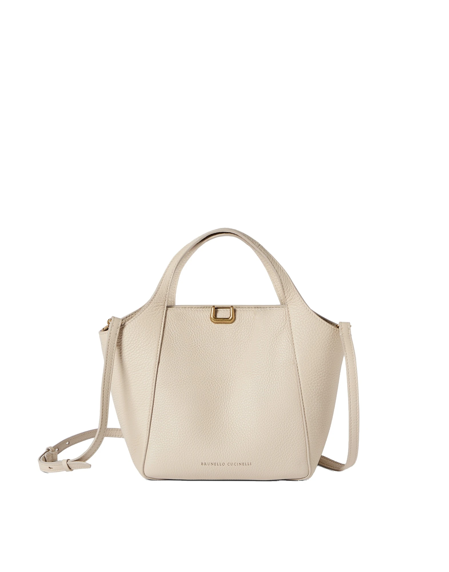 Brunello Cucinelli Leather sartorial small bucket bag in Ivory | Buy Bucket Bags at Luxury Shoes Brunello Cucinelli Leather sartorial small bucket bag in Ivory