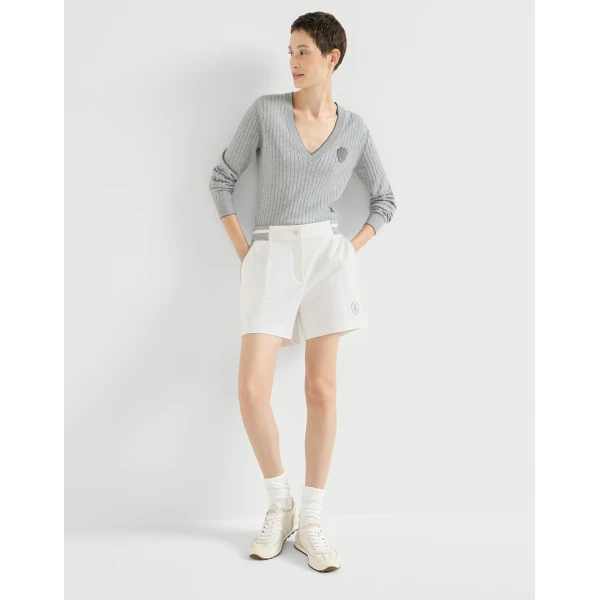 Lightweight French terry shorts in White - Image 5