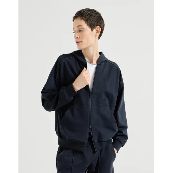 Lightweight French terry sweatshirt in Blue - Image 2