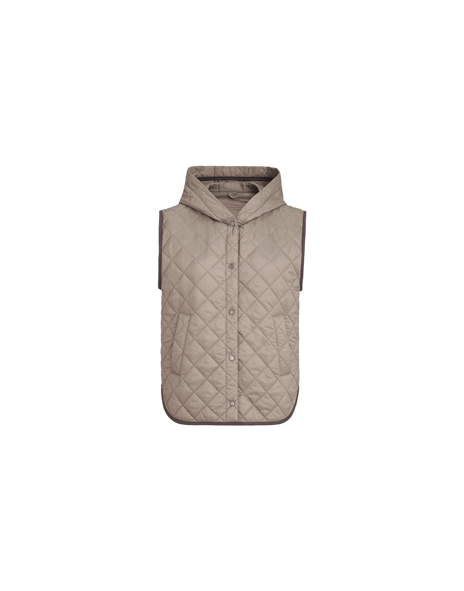 Brunello Cucinelli Lightweight nylon quilted vest in Light Brown | Buy Jackets at Luxury Shoes Brunello Cucinelli Lightweight nylon quilted vest in Light Brown