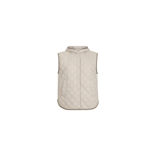 Lightweight nylon quilted vest in Light Grey