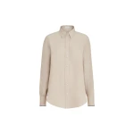 Brunello Cucinelli Linen shirt with monili in Beige | Shirts | Luxury Shoes 
