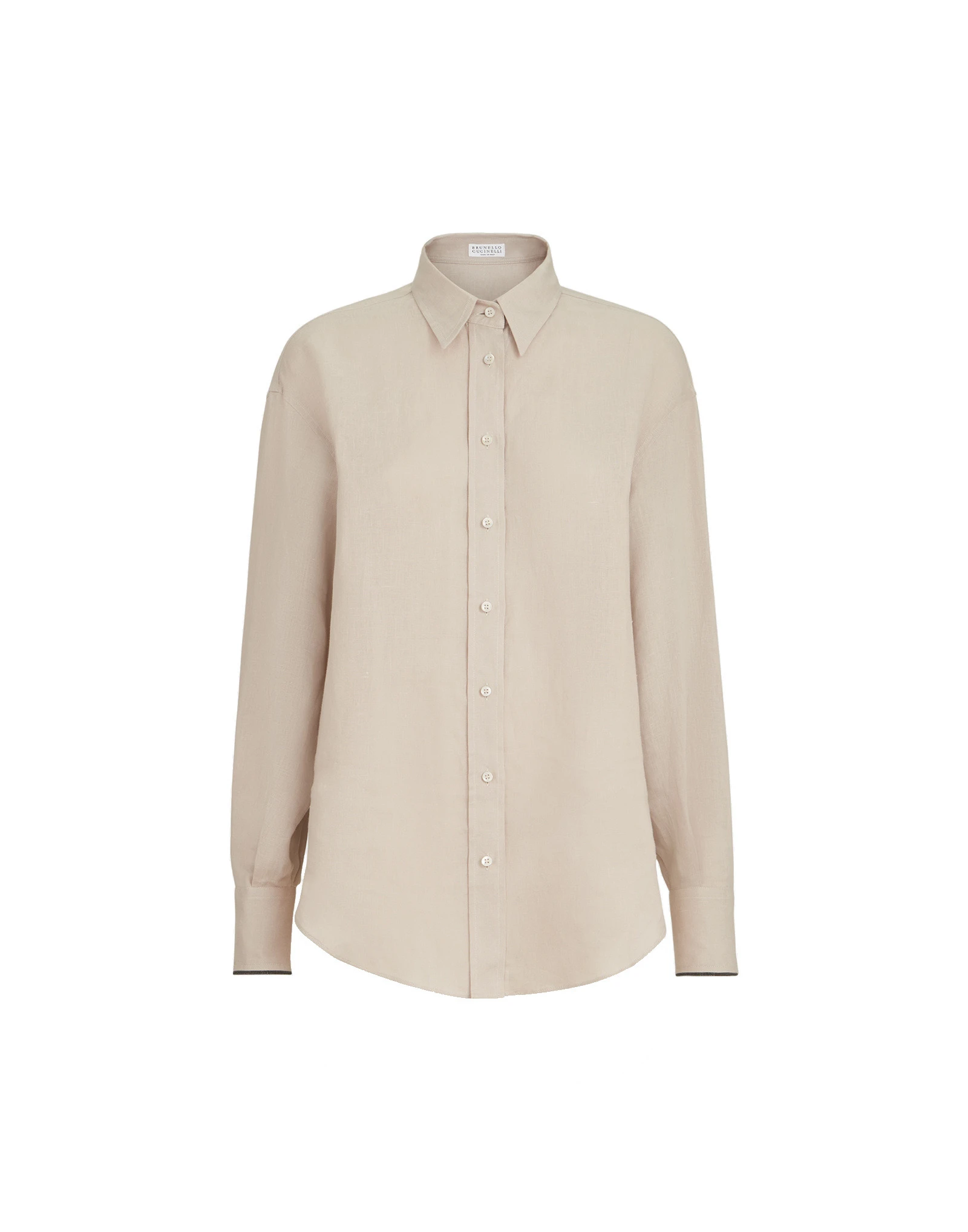 Brunello Cucinelli Linen shirt with monili in Beige Brunello Cucinelli Linen shirt with monili in Beige | Shirts | Luxury Shoes