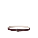 Brunello Cucinelli Lizard-effect calfskin belt in Burgundy | Belts | Luxury Shoes 