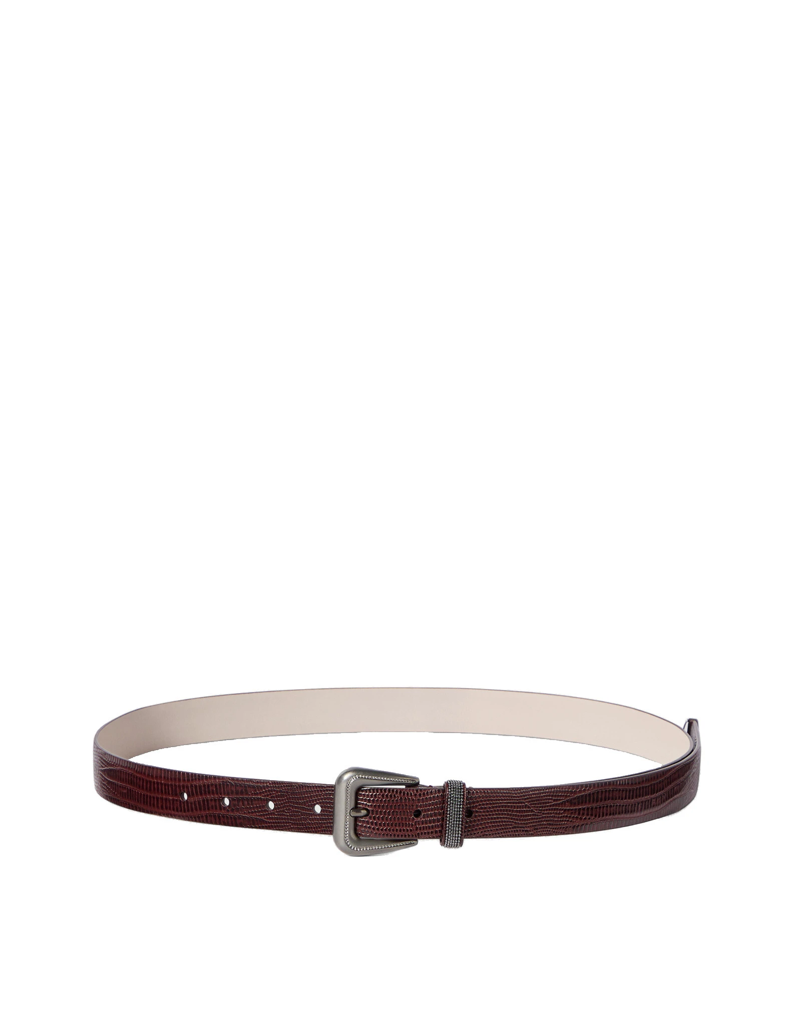 Brunello Cucinelli Lizard-effect calfskin belt in Burgundy Brunello Cucinelli Lizard-effect calfskin belt in Burgundy | Belts | Luxury Shoes