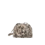 Brunello Cucinelli Lynx-effect pouch bag in Beige