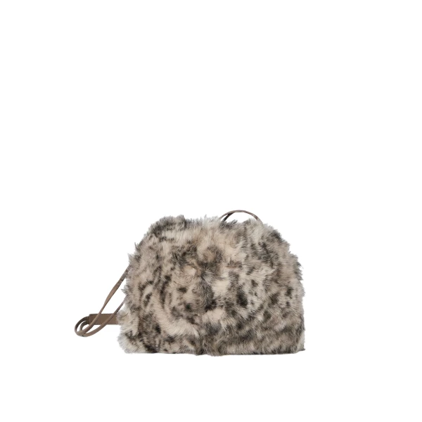 Lynx-effect pouch bag in Beige