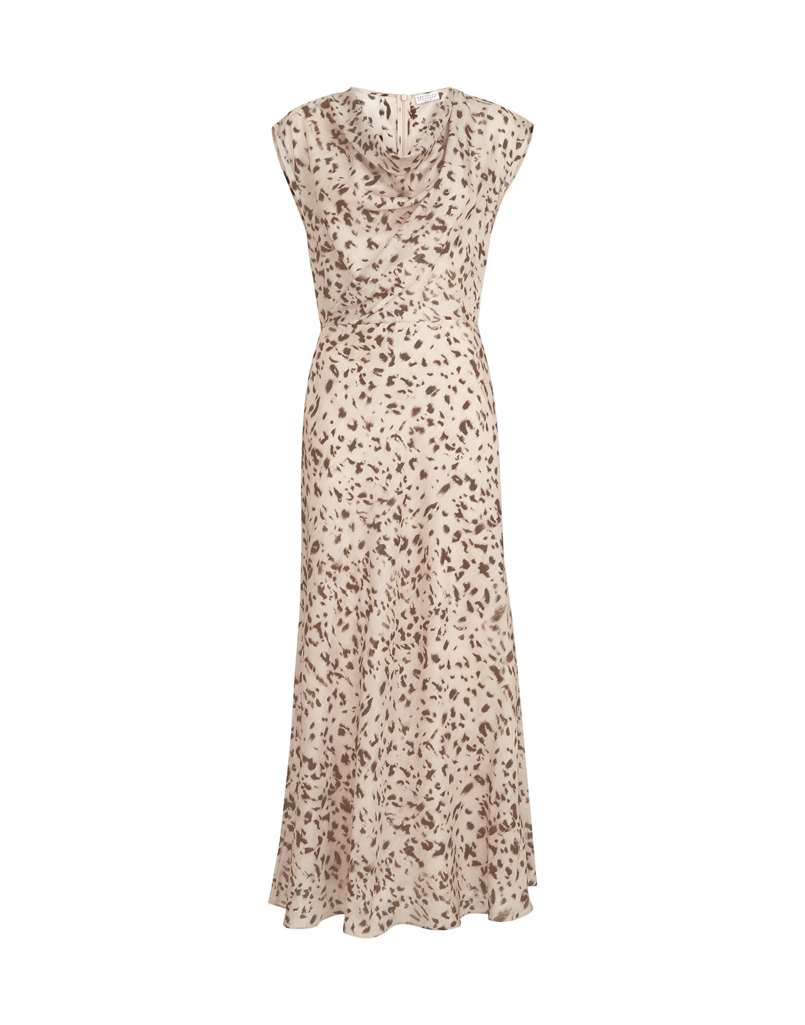 Brunello Cucinelli Lynx print pongee dress in Beige | Buy Dresses at Luxury Shoes Brunello Cucinelli Lynx print pongee dress in Beige