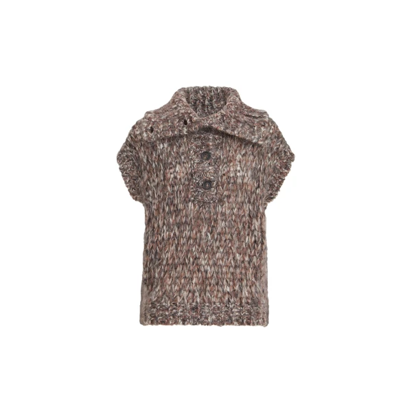 Malfilé mohair sweater vest in Bark