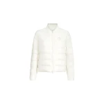 Brunello Cucinelli Matte nylon down jacket with logo in Milk
