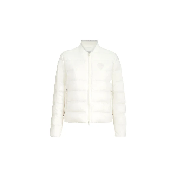 Brunello Cucinelli Matte nylon down jacket with logo in Milk