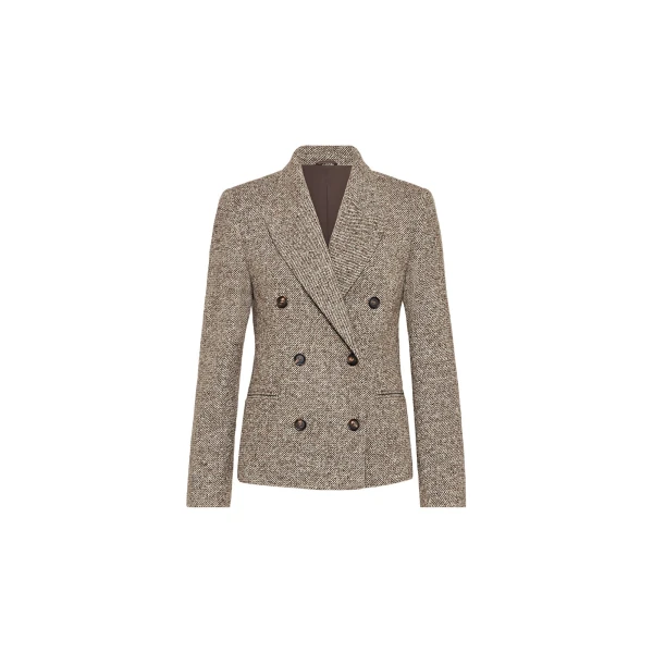 Mélange diagonal blazer in Brown