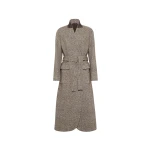 Brunello Cucinelli Mélange diagonal coat in Brown