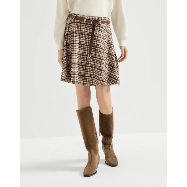 Brunello Cucinelli Mini circle skirt in Light Brown