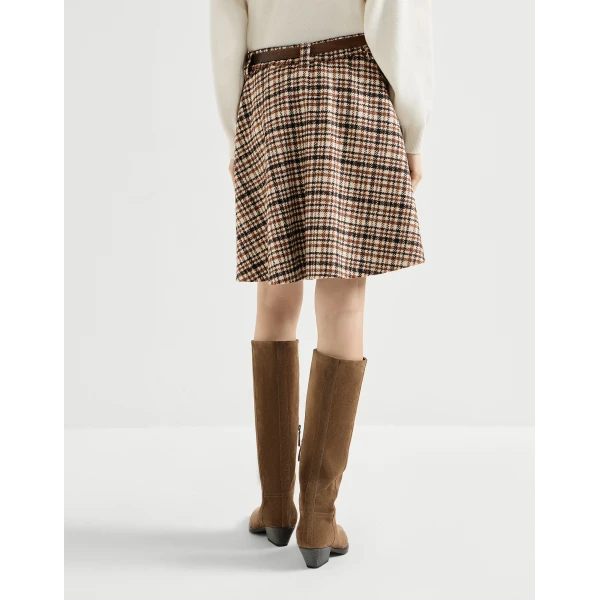 Brunello Cucinelli Mini circle skirt in Light Brown