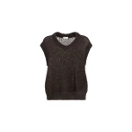 Brunello Cucinelli Mohair sweater vest in Pine Cone Brown