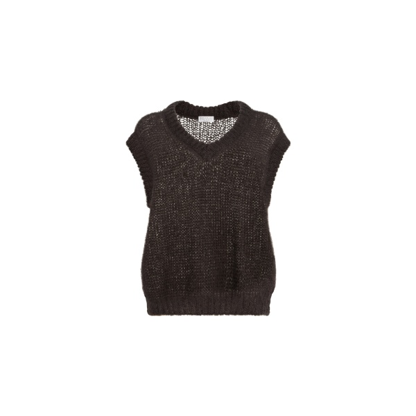 Brunello Cucinelli Mohair sweater vest in Pine Cone Brown