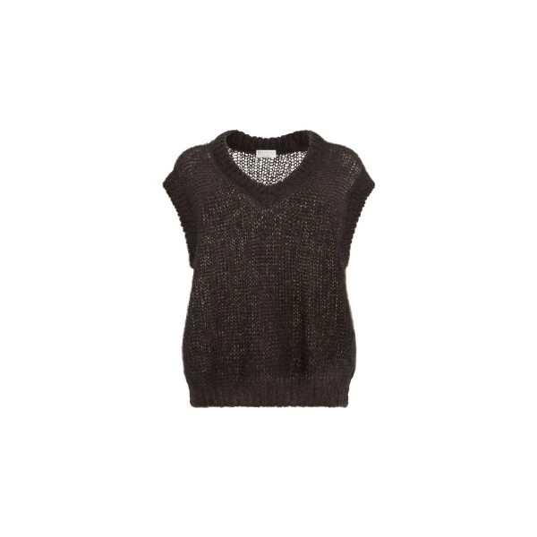 Mohair sweater vest in Pine Cone Brown