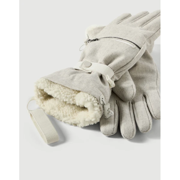 Brunello Cucinelli Mountain gloves in Cool Beige, view 2 | Gloves | Luxury Shoes 