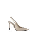 Brunello Cucinelli Nappa leather heels with monili in Buff