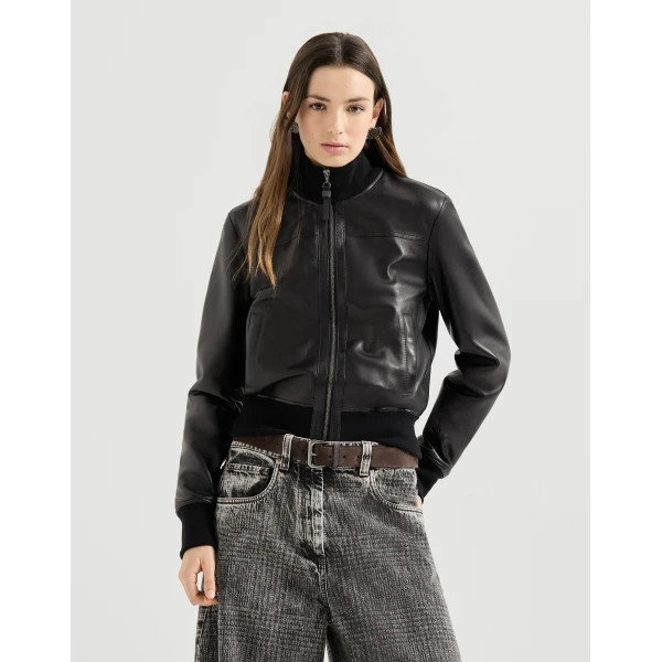Nappa leather jacket in Black - Image 2