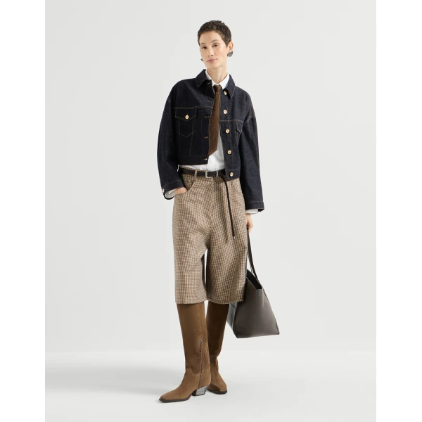 Brunello Cucinelli No-fade denim outerwear jacket with monili in Denim, view 6 | Jackets | Luxury Shoes 
